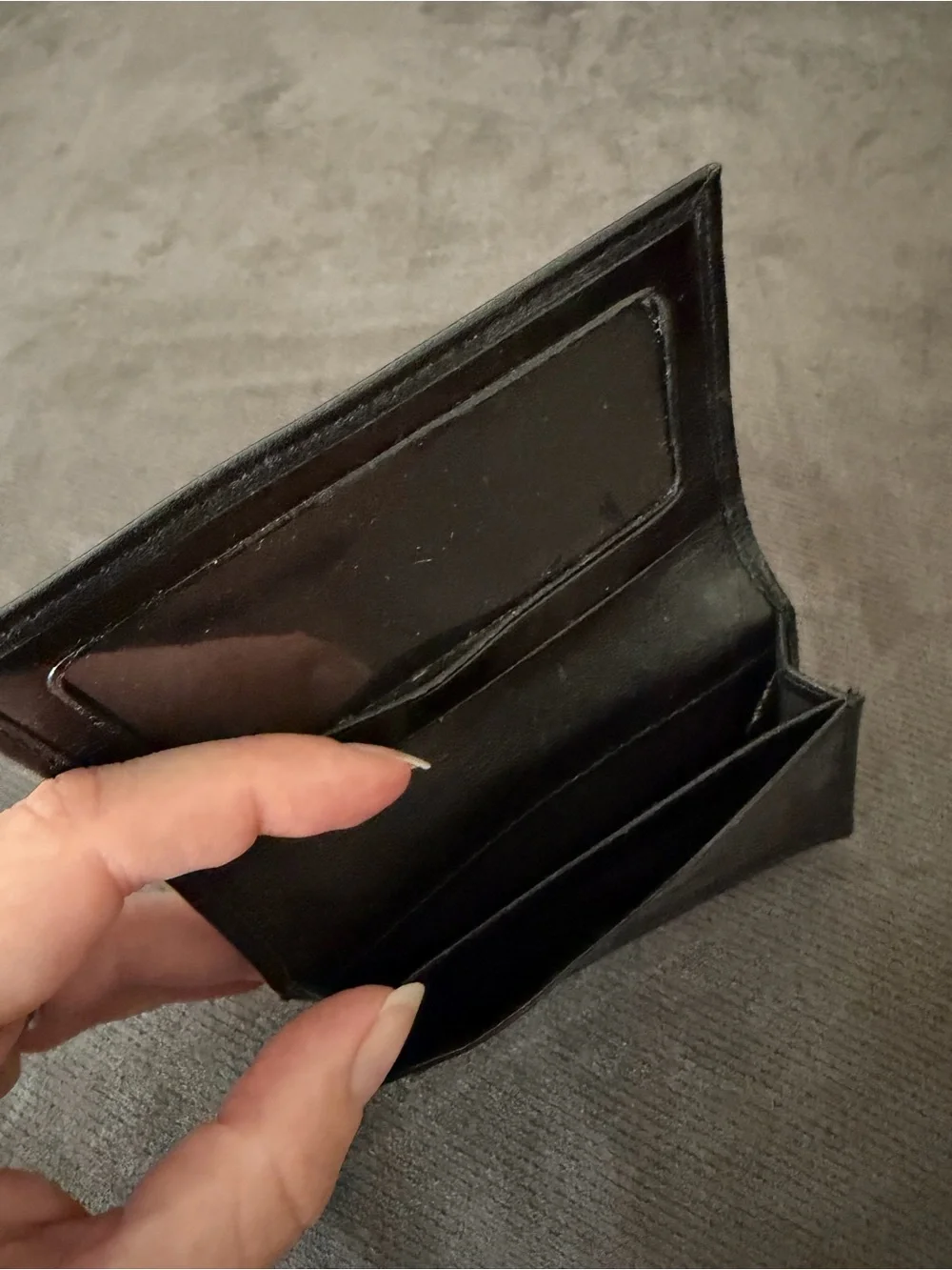 Vintage Bosca Black Leather Bi-Fold Key & Card Holder Wallet